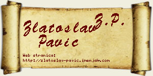 Zlatoslav Pavić vizit kartica